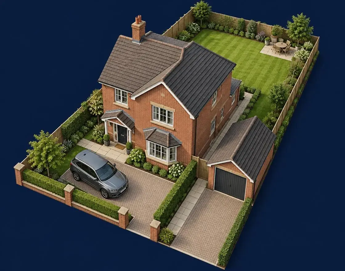 Illustrated property with selectable CCTV coverage zones